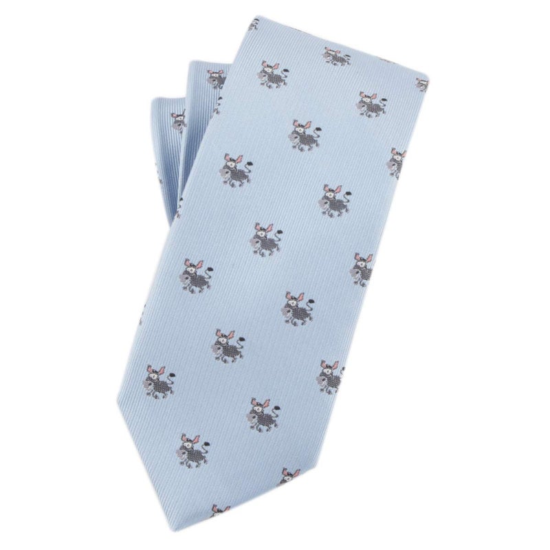 Secdtie Men Blue Silk Wedding Self Cravat Daily Dress Novelty Tie Cute Donkey Wedding Best Birthday Gift for Husband - Image 3